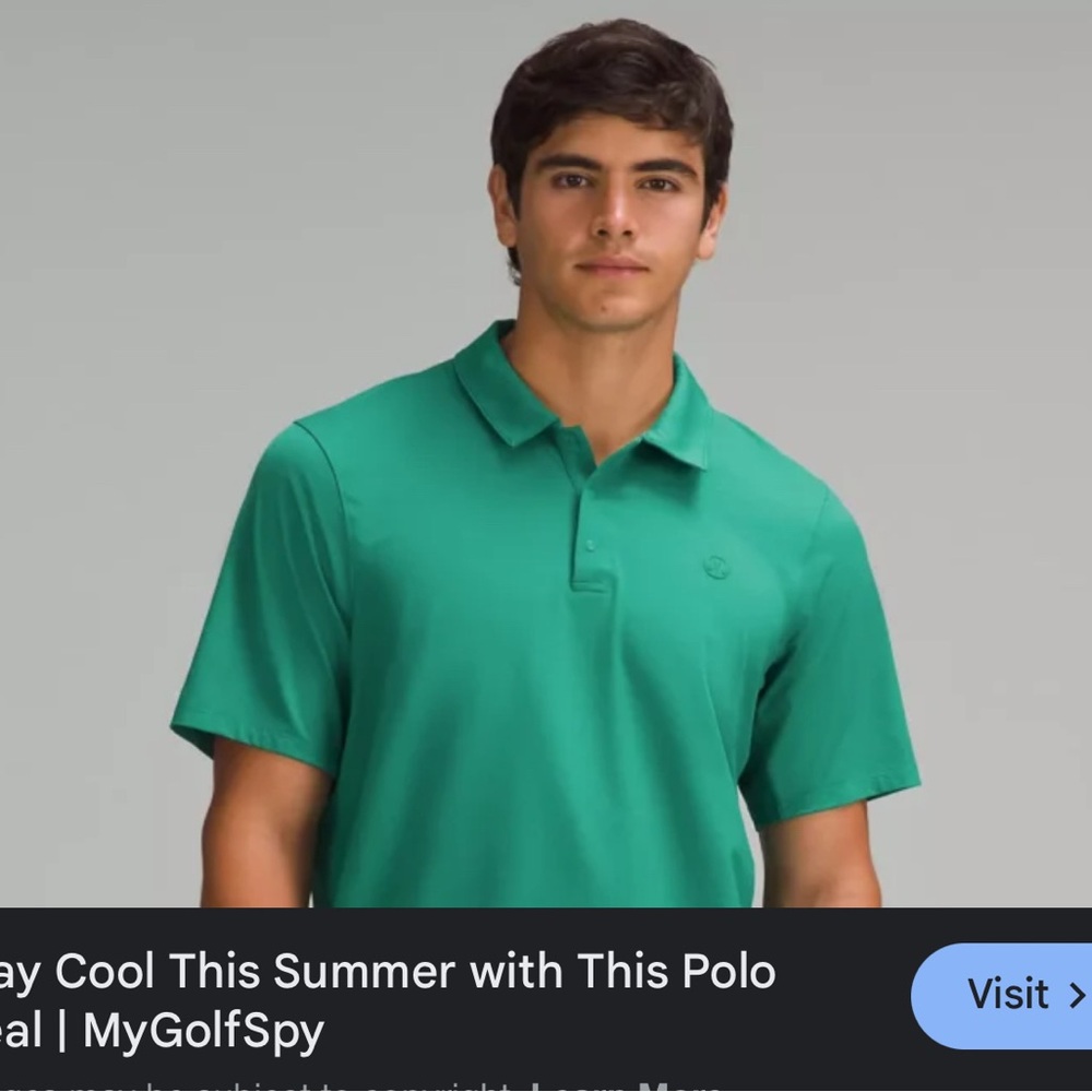 Lululemon Athletica Green Polo Shirt golf